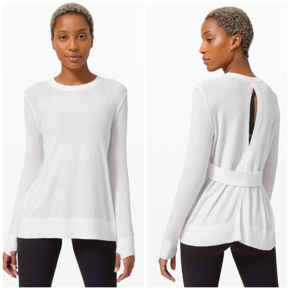 lululemon athletica Sweaters - Lululemon Sincerely Yours White Sweater Size 8